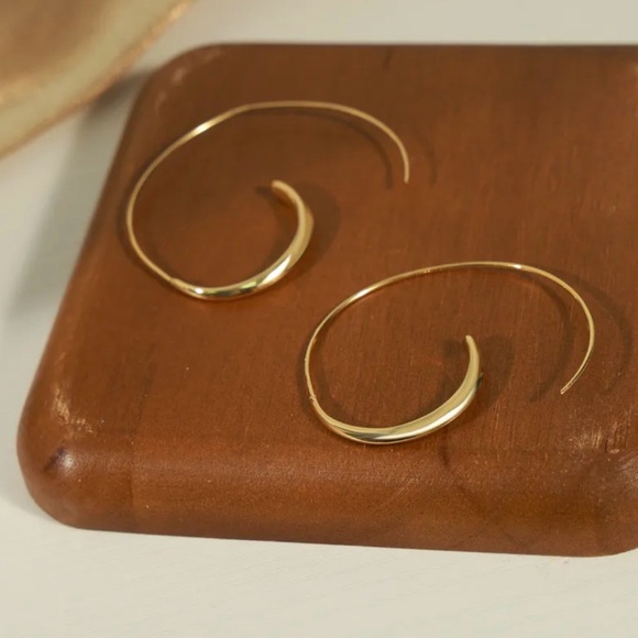 Gold-Plated Copper Open Hoop Earrings - Picture 5 of 9